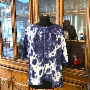 NWT Sundance Catalog Shibori Tie Dye Zenia Sweater Sz S Indigo & White $118
